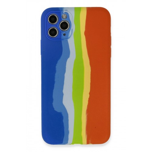 Newface iPhone 11 Pro Kılıf Ebruli Lansman Silikon - Mavi-Turuncu Newface iPhone 11 Pro Kılıf Ebruli Lansman Silikon - Mavi-Turuncu