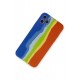 Newface iPhone 11 Pro Kılıf Ebruli Lansman Silikon - Mavi-Turuncu Newface iPhone 11 Pro Kılıf Ebruli Lansman Silikon - Mavi-Turuncu