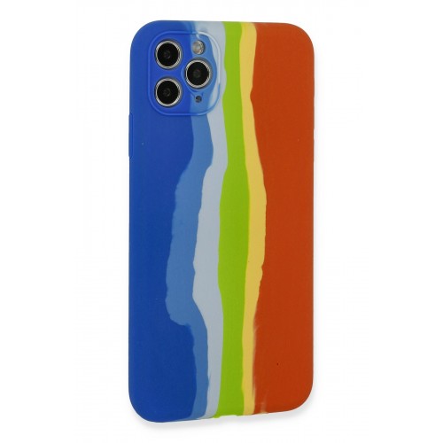 Newface iPhone 11 Pro Kılıf Ebruli Lansman Silikon - Mavi-Turuncu Newface iPhone 11 Pro Kılıf Ebruli Lansman Silikon - Mavi-Turuncu