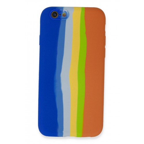Newface iPhone 6 Kılıf Ebruli Lansman Silikon - Mavi-Turuncu Newface iPhone 6 Kılıf Ebruli Lansman Silikon - Mavi-Turuncu