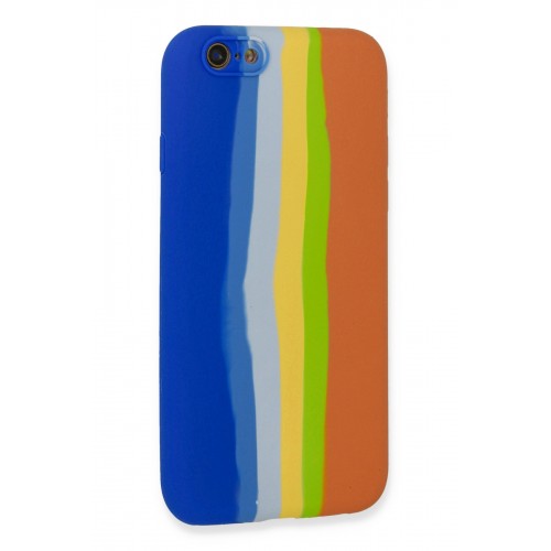 Newface iPhone 6 Kılıf Ebruli Lansman Silikon - Mavi-Turuncu Newface iPhone 6 Kılıf Ebruli Lansman Silikon - Mavi-Turuncu