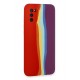 Newface Samsung Galaxy A03S Kılıf Ebruli Lansman Silikon - Kırmızı-Mor Newface Samsung Galaxy A03S Kılıf Ebruli Lansman Silikon - Kırmızı-Mor