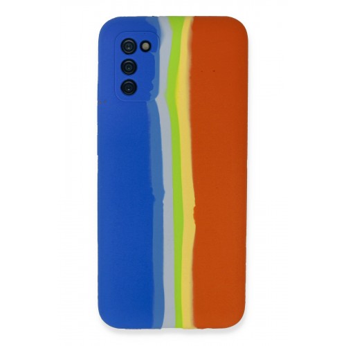 Newface Samsung Galaxy A03S Kılıf Ebruli Lansman Silikon - Mavi-Turuncu Newface Samsung Galaxy A03S Kılıf Ebruli Lansman Silikon - Mavi-Turuncu