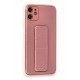 Newface iPhone 12 Kılıf Coco Karbon Standlı Kapak - Pembe Newface iPhone 12 Kılıf Coco Karbon Standlı Kapak - Pembe