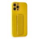 Newface iPhone 12 Pro Max Kılıf Coco Karbon Standlı Kapak - Sarı Newface iPhone 12 Pro Max Kılıf Coco Karbon Standlı Kapak - Sarı
