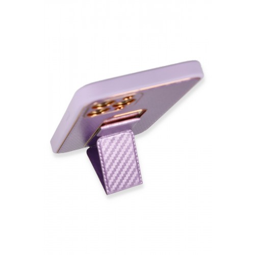 Newface iPhone 12 Pro Max Kılıf Coco Karbon Standlı Kapak - Mor Newface iPhone 12 Pro Max Kılıf Coco Karbon Standlı Kapak - Mor