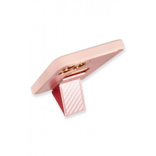 Newface iPhone 12 Pro Max Kılıf Coco Karbon Standlı Kapak - Pembe Newface iPhone 12 Pro Max Kılıf Coco Karbon Standlı Kapak - Pembe
