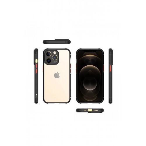 Newface iPhone 13 Pro Kılıf Miami Şeffaf Silikon - Siyah Newface iPhone 13 Pro Kılıf Miami Şeffaf Silikon - Siyah