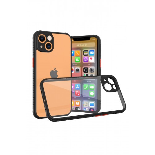 Newface iPhone 13 Mini Kılıf Miami Şeffaf Silikon  - Siyah