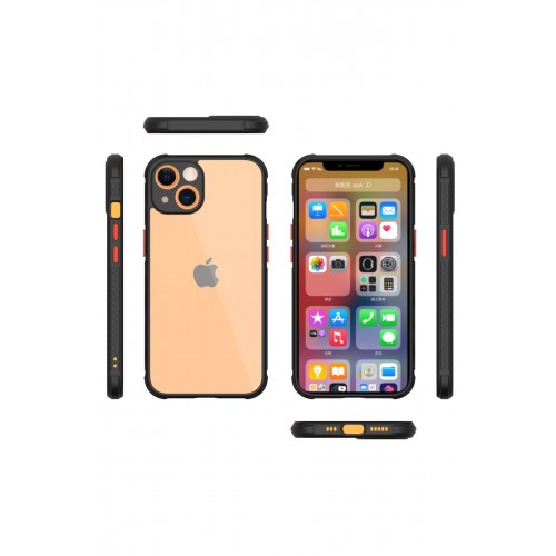 Newface iPhone 13 Mini Kılıf Miami Şeffaf Silikon - Siyah Newface iPhone 13 Mini Kılıf Miami Şeffaf Silikon - Siyah