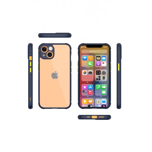 Newface iPhone 13 Mini Kılıf Miami Şeffaf Silikon - Lacivert Newface iPhone 13 Mini Kılıf Miami Şeffaf Silikon - Lacivert