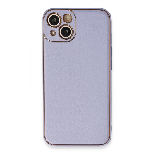 Newface iPhone 13 Kılıf Coco Deri Silikon Kapak - Açık Lila
