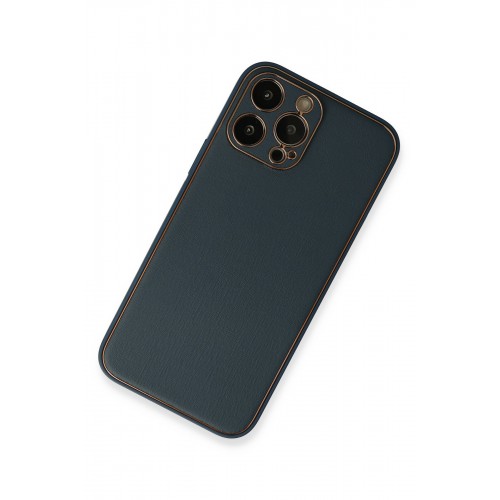 Newface iPhone 13 Pro Max Kılıf Coco Deri Silikon Kapak - Mavi Newface iPhone 13 Pro Max Kılıf Coco Deri Silikon Kapak - Mavi