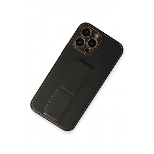 Newface iPhone 13 Pro Max Kılıf Coco Deri Standlı Kapak - Siyah Newface iPhone 13 Pro Max Kılıf Coco Deri Standlı Kapak - Siyah
