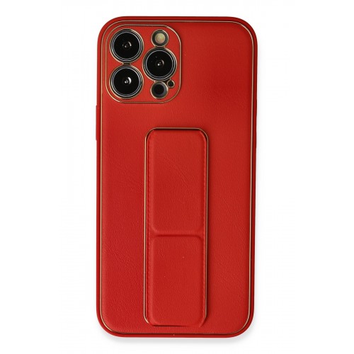 Newface iPhone 13 Pro Kılıf Coco Deri Standlı Kapak - Kırmızı Newface iPhone 13 Pro Kılıf Coco Deri Standlı Kapak - Kırmızı