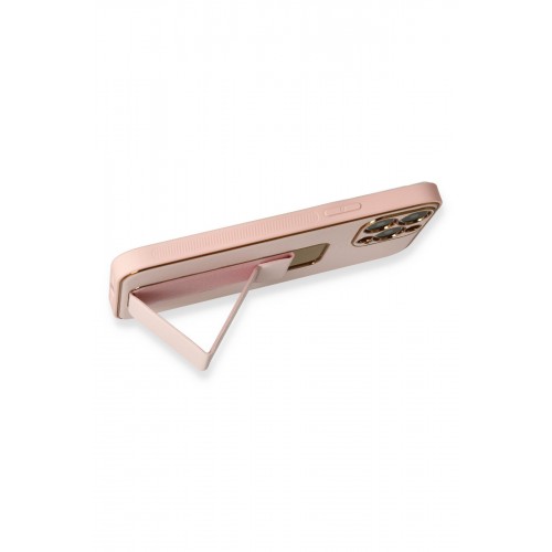 Newface iPhone 13 Pro Kılıf Coco Deri Standlı Kapak - Pembe Newface iPhone 13 Pro Kılıf Coco Deri Standlı Kapak - Pembe