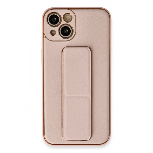 Newface iPhone 13 Kılıf Coco Deri Standlı Kapak - Pembe