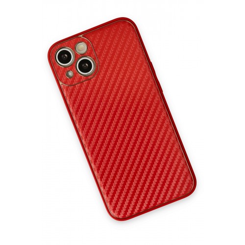 Newface iPhone 13 Kılıf Coco Karbon Silikon - Kırmızı Newface iPhone 13 Kılıf Coco Karbon Silikon - Kırmızı