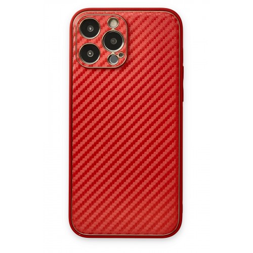 Newface iPhone 13 Pro Max Kılıf Coco Karbon Silikon - Kırmızı Newface iPhone 13 Pro Max Kılıf Coco Karbon Silikon - Kırmızı