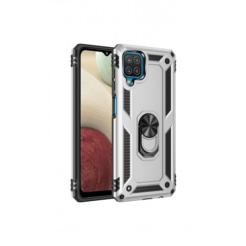 Newface Samsung Galaxy A22 Kılıf Sofya Yüzüklü Silikon Kapak - Gümüş Newface Samsung Galaxy A22 Kılıf Sofya Yüzüklü Silikon Kapak - Gümüş