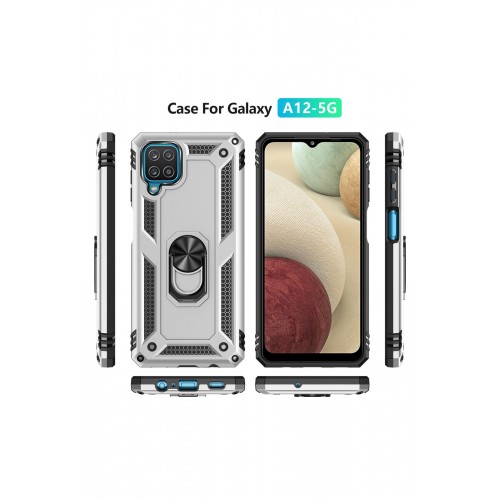 Newface Samsung Galaxy A22 Kılıf Sofya Yüzüklü Silikon Kapak - Gümüş Newface Samsung Galaxy A22 Kılıf Sofya Yüzüklü Silikon Kapak - Gümüş