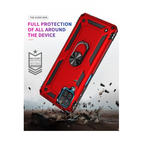 Newface Samsung Galaxy M22 Kılıf Sofya Yüzüklü Silikon Kapak - Kırmızı Newface Samsung Galaxy M22 Kılıf Sofya Yüzüklü Silikon Kapak - Kırmızı