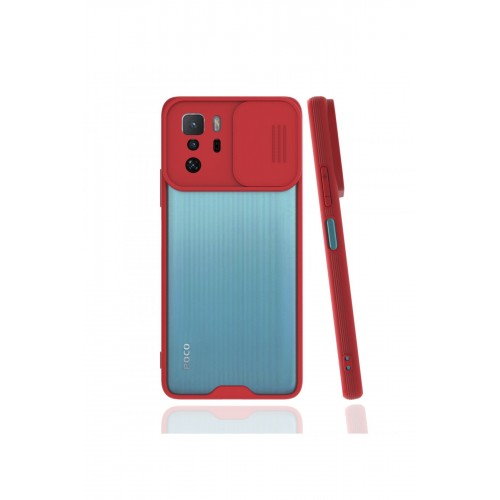 Newface Xiaomi Poco X3 GT Kılıf Platin Kamera Koruma Silikon - Kırmızı Newface Xiaomi Poco X3 GT Kılıf Platin Kamera Koruma Silikon - Kırmızı
