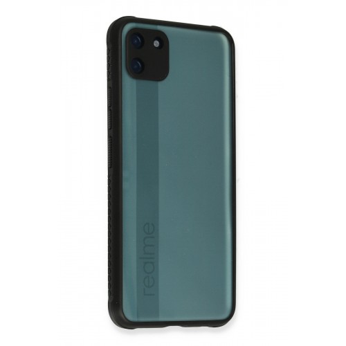 Newface Realme C11 Kılıf Miami Şeffaf Silikon  - Siyah