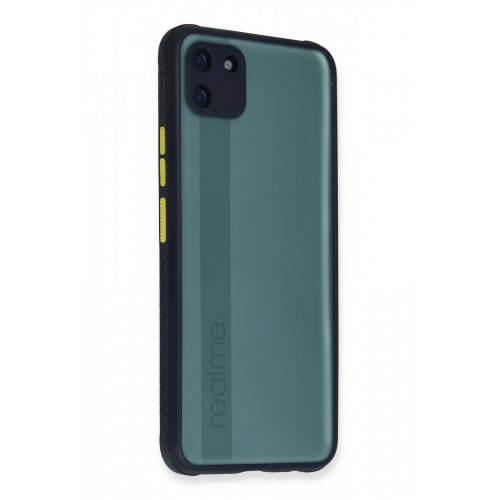 Newface Realme C11 Kılıf Miami Şeffaf Silikon  - Lacivert