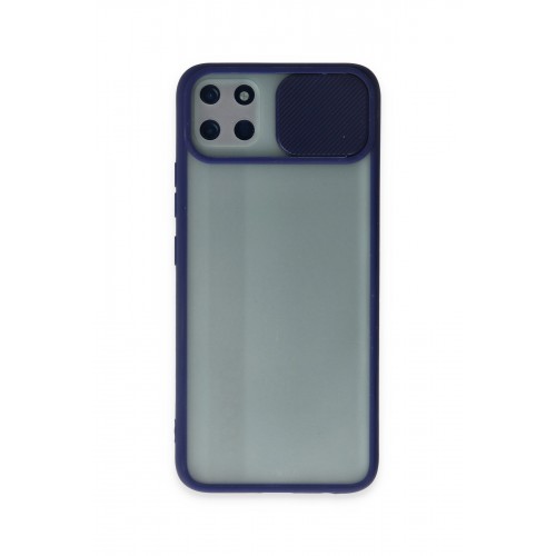 Newface Realme C11 Kılıf Palm Buzlu Kamera Sürgülü Silikon - Lacivert