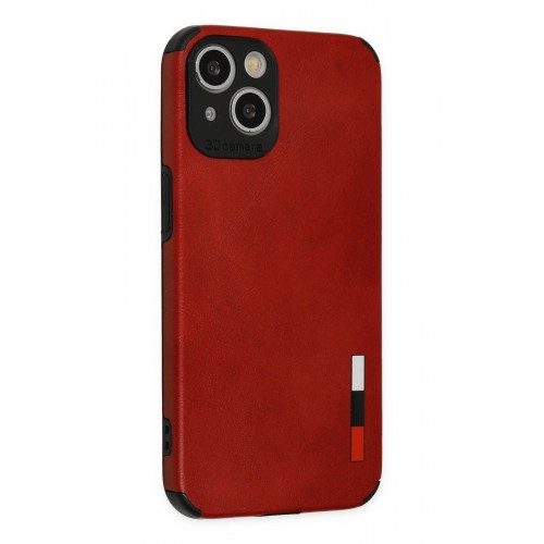 Newface iPhone 13 Kılıf Loop Deri Silikon - Kırmızı Newface iPhone 13 Kılıf Loop Deri Silikon - Kırmızı