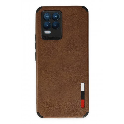 Newface Realme 8 Kılıf Loop Deri Silikon - Kahverengi