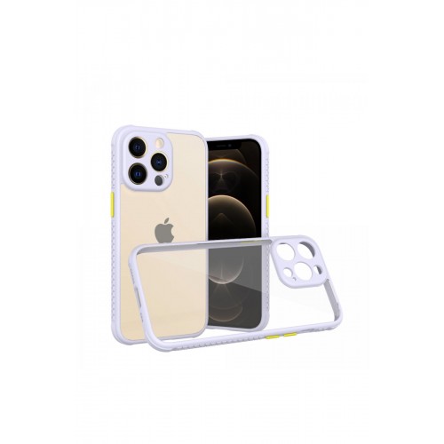 Newface iPhone 13 Pro Kılıf Miami Şeffaf Silikon  - Lila