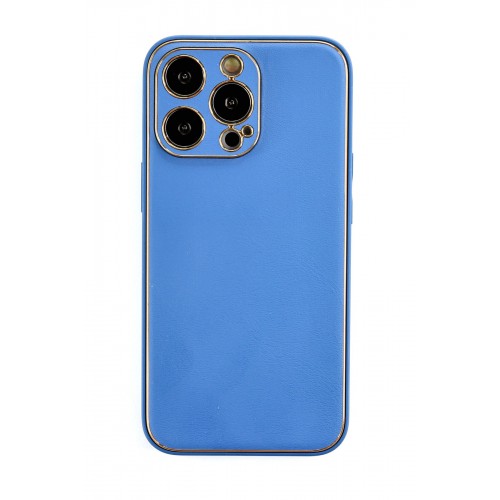 Newface iPhone 13 Pro Kılıf Coco Deri Silikon Kapak - Açık Mavi