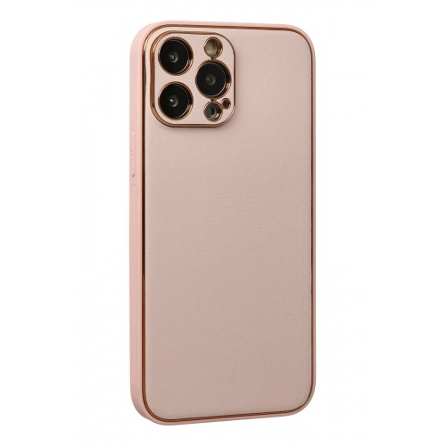 Newface iPhone 13 Pro Max Kılıf Coco Deri Silikon Kapak - Pudra Newface iPhone 13 Pro Max Kılıf Coco Deri Silikon Kapak - Pudra