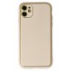 Newface iPhone 12 Kılıf Coco Deri Silikon Kapak - Gold