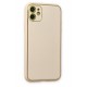 Newface iPhone 12 Kılıf Coco Deri Silikon Kapak - Gold
