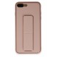 Newface iPhone 8 Plus Kılıf Coco Deri Standlı Kapak - Pembe