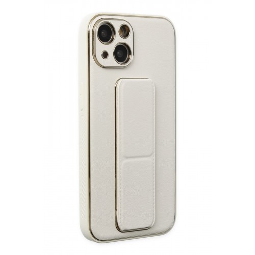 Newface iPhone 13 Kılıf Coco Deri Standlı Kapak - Beyaz Newface iPhone 13 Kılıf Coco Deri Standlı Kapak - Beyaz