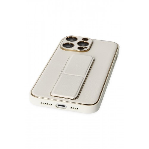 Newface iPhone 13 Pro Max Kılıf Coco Deri Standlı Kapak - Beyaz Newface iPhone 13 Pro Max Kılıf Coco Deri Standlı Kapak - Beyaz
