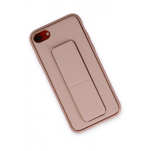 Newface iPhone SE 2020 Kılıf Coco Deri Standlı Kapak - Pembe Newface iPhone SE 2020 Kılıf Coco Deri Standlı Kapak - Pembe