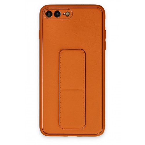 Newface iPhone 8 Plus Kılıf Coco Deri Standlı Kapak - Turuncu Newface iPhone 8 Plus Kılıf Coco Deri Standlı Kapak - Turuncu