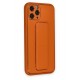 Newface iPhone 11 Pro Max Kılıf Coco Deri Standlı Kapak - Turuncu