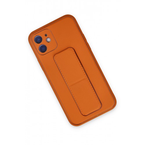 Newface iPhone 12 Kılıf Coco Deri Standlı Kapak - Turuncu Newface iPhone 12 Kılıf Coco Deri Standlı Kapak - Turuncu