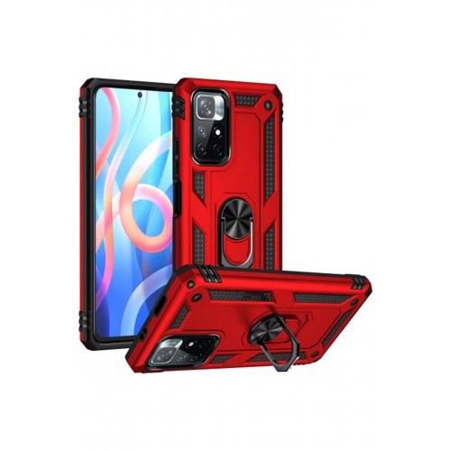 Newface Xiaomi Redmi Note 11T Kılıf Sofya Yüzüklü Silikon Kapak - Kırmızı Newface Xiaomi Redmi Note 11T Kılıf Sofya Yüzüklü Silikon Kapak - Kırmızı