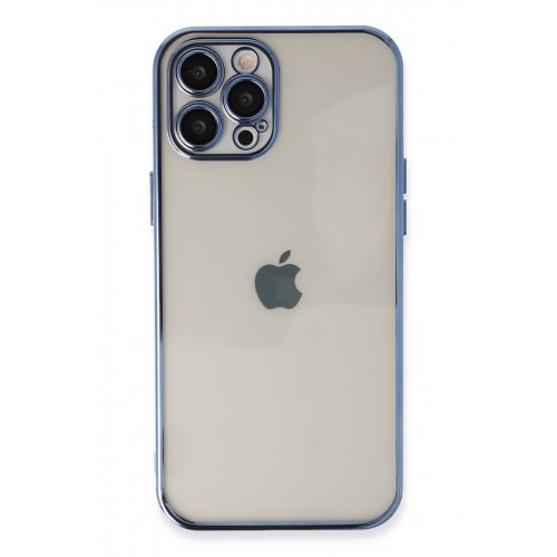 Newface iPhone 12 Pro Kılıf Razer Lensli Silikon - Açık Mavi