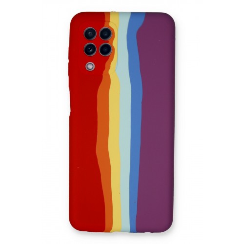 Newface Samsung Galaxy A22 Kılıf Ebruli Lansman Silikon - Kırmızı-Mor Newface Samsung Galaxy A22 Kılıf Ebruli Lansman Silikon - Kırmızı-Mor