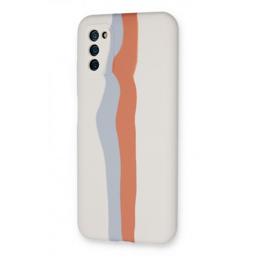 Newface Samsung Galaxy A03S Kılıf Ebruli Lansman Silikon - Beyaz-Turuncu Newface Samsung Galaxy A03S Kılıf Ebruli Lansman Silikon - Beyaz-Turuncu