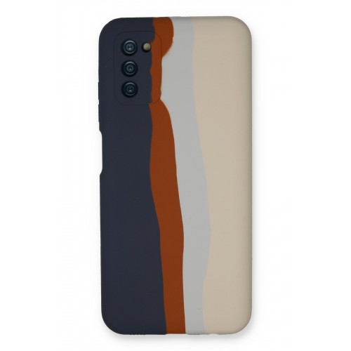 Newface Samsung Galaxy A03S Kılıf Ebruli Lansman Silikon - Lacivert-Krem Newface Samsung Galaxy A03S Kılıf Ebruli Lansman Silikon - Lacivert-Krem