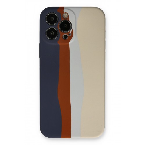 Newface iPhone 13 Pro Kılıf Ebruli Lansman Silikon - Lacivert-Krem Newface iPhone 13 Pro Kılıf Ebruli Lansman Silikon - Lacivert-Krem